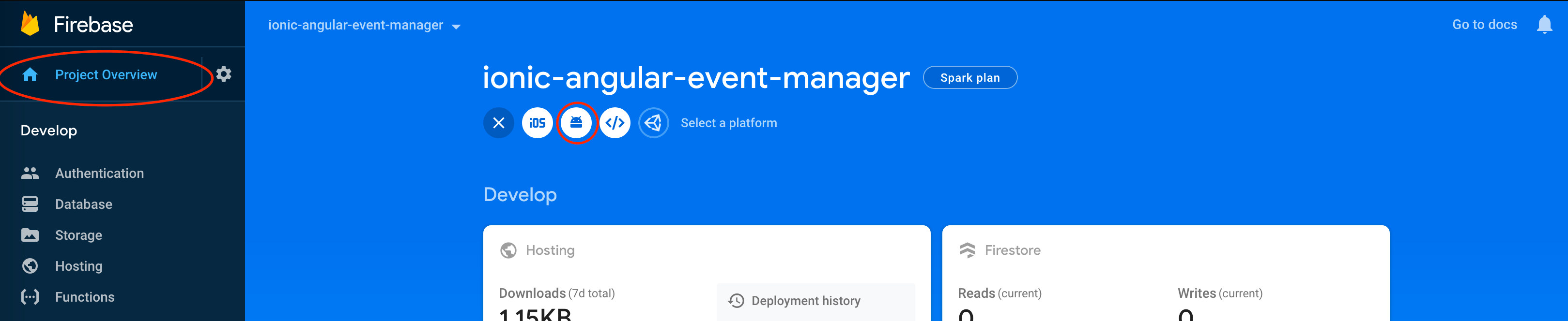 在 Firebase 控制台中添加新的 Android 应用程序