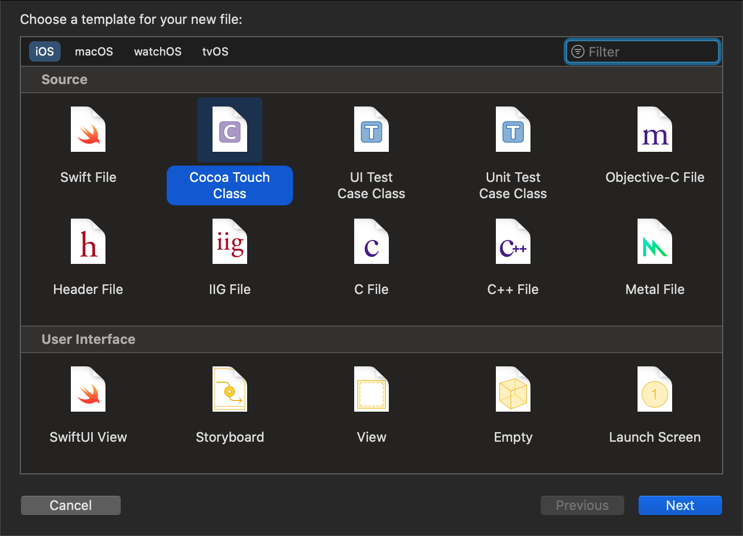 在 Xcode 中新建 ViewController